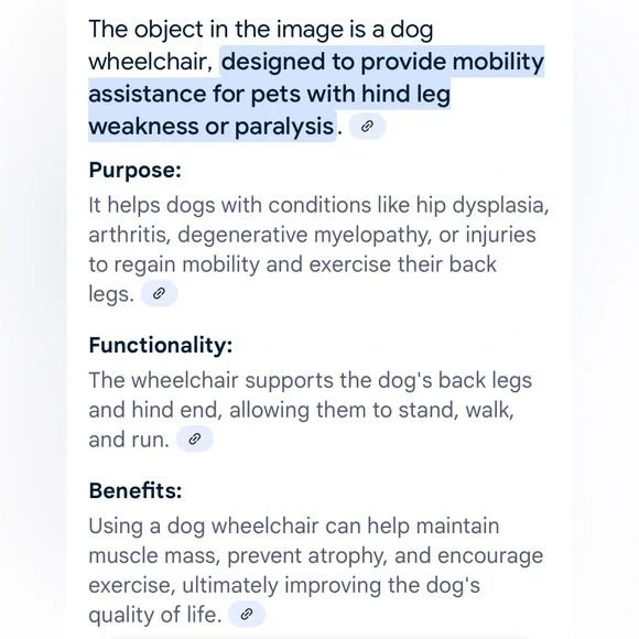 Like new XS pet/ dog wheelchair